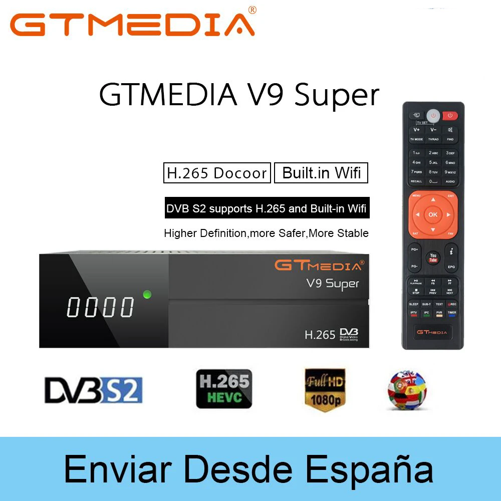 Суперприемник спутникового ТВ GTmedia V9 DVB-S/S2 HD + USB Wi-Fi антенна WIFI Dongle спутниковый приемник Поддержка Европейского типа V8 Super
Суперприемник спутникового ТВ GTmedia V9 DVB-S/S2 HD + USB Wi-Fi антенна WIFI Dongle спутниковый приемник Поддержка Европейского типа V8 Super