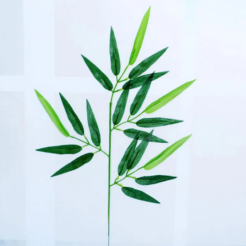 2/10 шт. ветки Зеленые искусственные листья бамбука шелковой ткани растения для