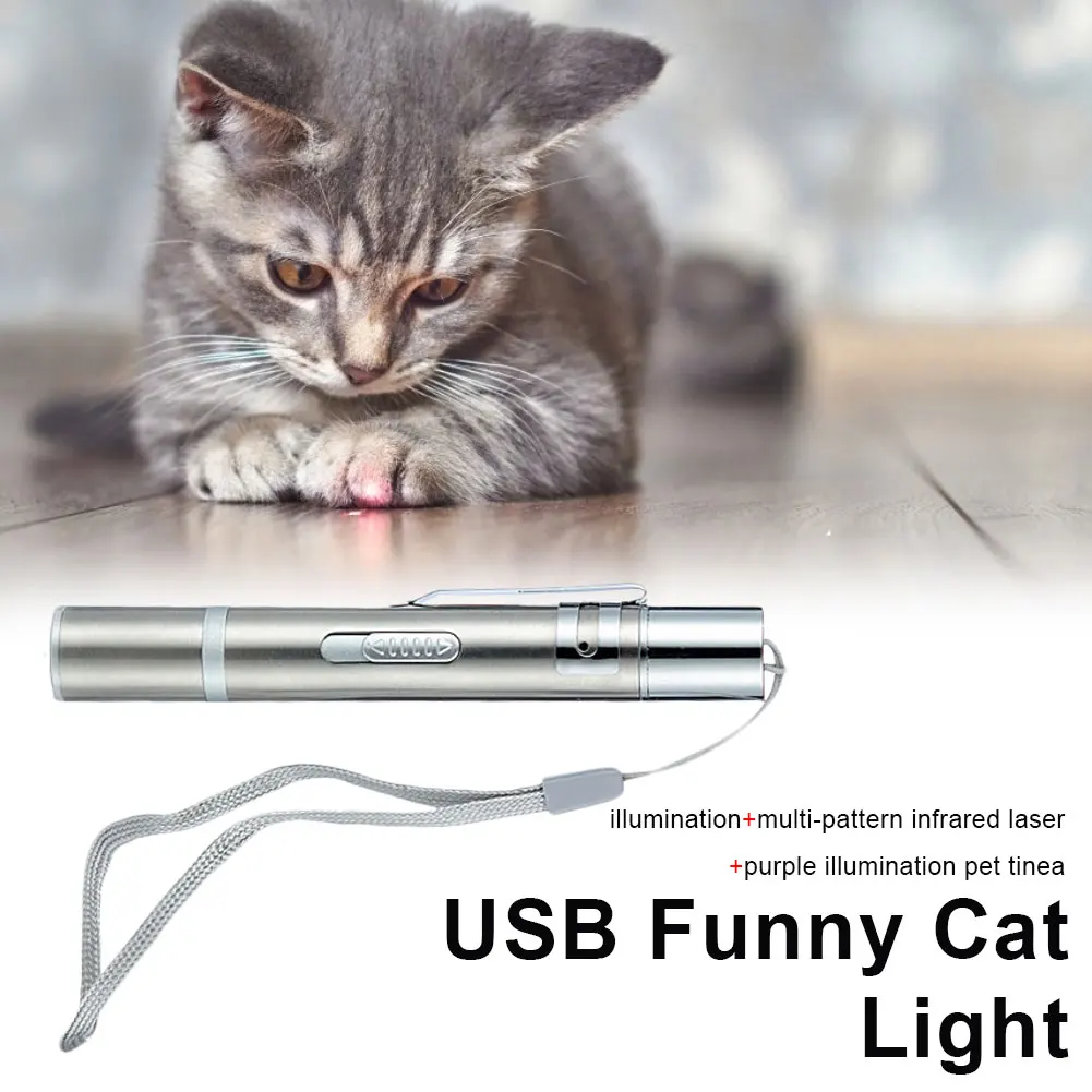 Funny Cat Interactive Pen 5MW Red Dot Laser Light Toy Cat Pointer Light Pen Interactive Toy USB UV Flashlight for Indoor Pet Toy
Funny Cat Interactive Pen 5MW Red Dot Laser Light Toy Cat Pointer Light Pen Interactive Toy USB UV Flashlight for Indoor Pet Toy