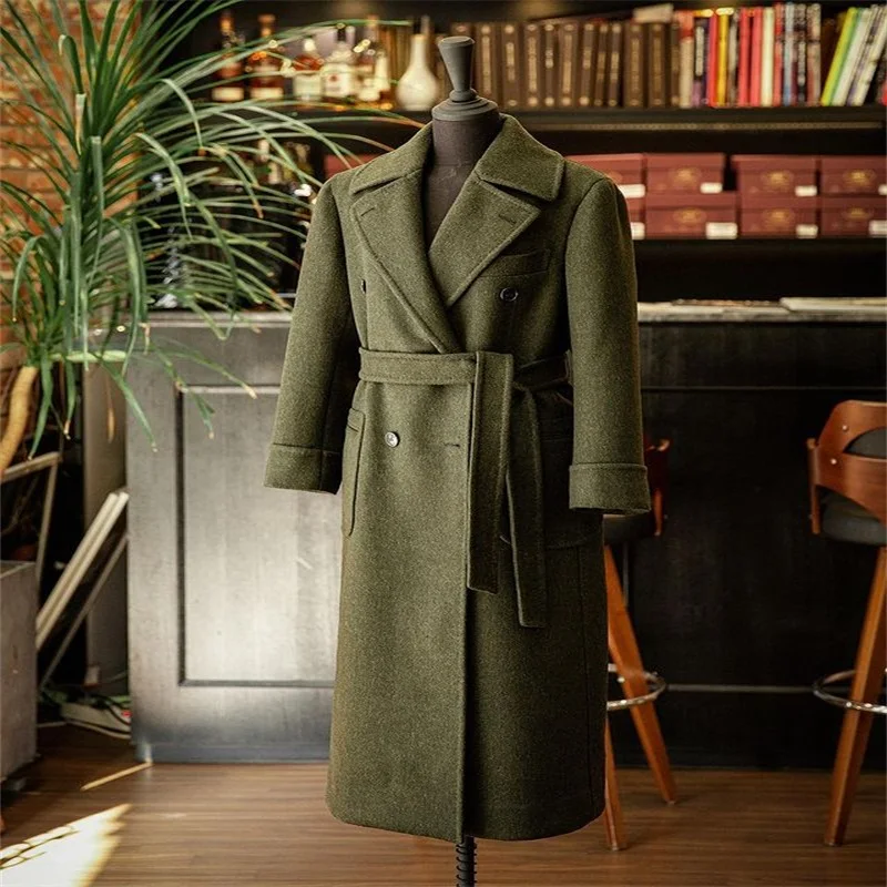 Handsome Wool Men Suits One Piece Overcoat Custom Made Dark Green Lapel Royal High Quality Formal Winter Business Long Coat
Handsome Wool Men Suits One Piece Overcoat Custom Made Dark Green Lapel Royal High Quality Formal Winter Business Long Coat