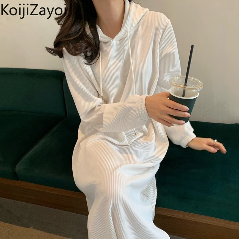 Женское платье с длинным рукавом Koijizayoi, свободное Повседневное платье с капюшоном, Элегантное Длинное Платье с разрезом, Осень-зима 2021
Женское платье с длинным рукавом Koijizayoi, свободное Повседневное платье с капюшоном, Элегантное Длинное Платье с разрезом, Осень-зима 2021
