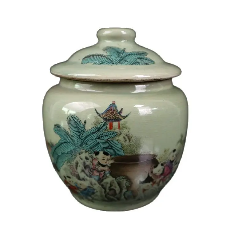 China Old Porcelain Pastel Figure Pattern Covered Pot
China Old Porcelain Pastel Figure Pattern Covered Pot