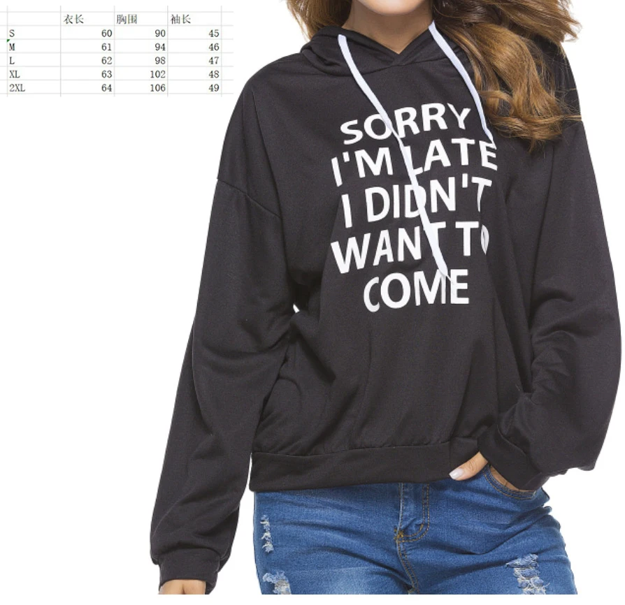 Популярная осенне-зимняя женская теплая толстовка с длинным рукавом и капюшоном, Женский пуловер с надписью, Свитшот
Популярная осенне-зимняя женская теплая толстовка с длинным рукавом и капюшоном, Женский пуловер с надписью, Свитшот