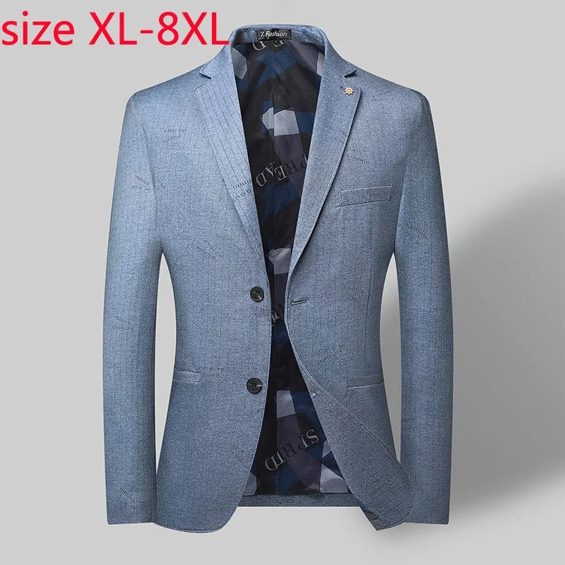 

New Arrival Fashion Super Large Men Casual Suit Single Breasted Spring And Autumn Blazers Plus Size XL 2XL3XL4XL 5XL 6XL 7XL 8XL