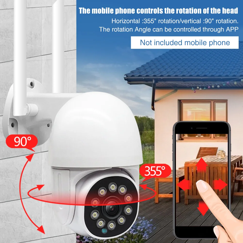 HD 1080P Motion Detect Night Vision 10 LED Light Alarm Wireless Outdoor Two Way Audio Auto Tracking Security Camera Smart 
HD 1080P Motion Detect Night Vision 10 LED Light Alarm Wireless Outdoor Two Way Audio Auto Tracking Security Camera Smart