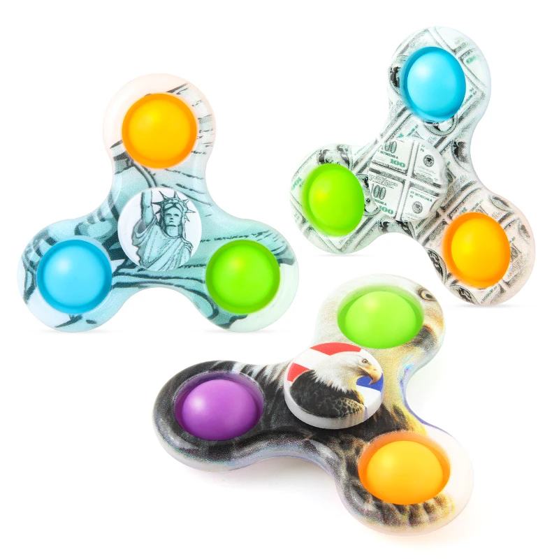 1/Pcs Double-Sided Uv Printing Dazzle Color Pattern Finger Bubble Music Fidget Spinner Three Finger Gyro
1/Pcs Double-Sided Uv Printing Dazzle Color Pattern Finger Bubble Music Fidget Spinner Three Finger Gyro