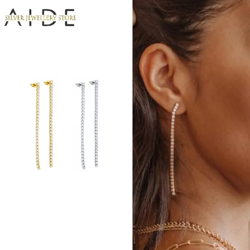 AIDE Geometric Long Zircons Drop Earrings For Women Exquisite INS Zircon Pendientes 925 Sterling Silver Dangle Earrings Jewelry
AIDE Geometric Long Zircons Drop Earrings For Women Exquisite INS Zircon Pendientes 925 Sterling Silver Dangle Earrings Jewelry