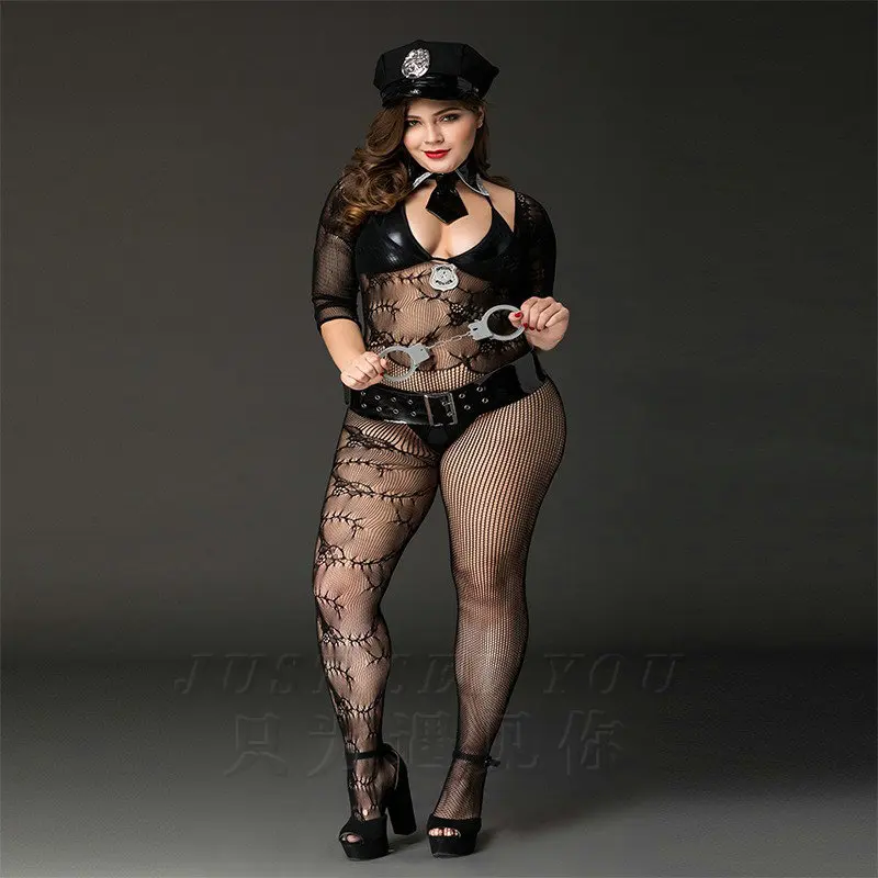 New Women Sexy Underwear Plus Size Lace Conjoined Filar Socks Gauze See-Through Jumpsuit Police Uniform Temptation Cosplay 71101 
New Women Sexy Underwear Plus Size Lace Conjoined Filar Socks Gauze See-Through Jumpsuit Police Uniform Temptation Cosplay 71101