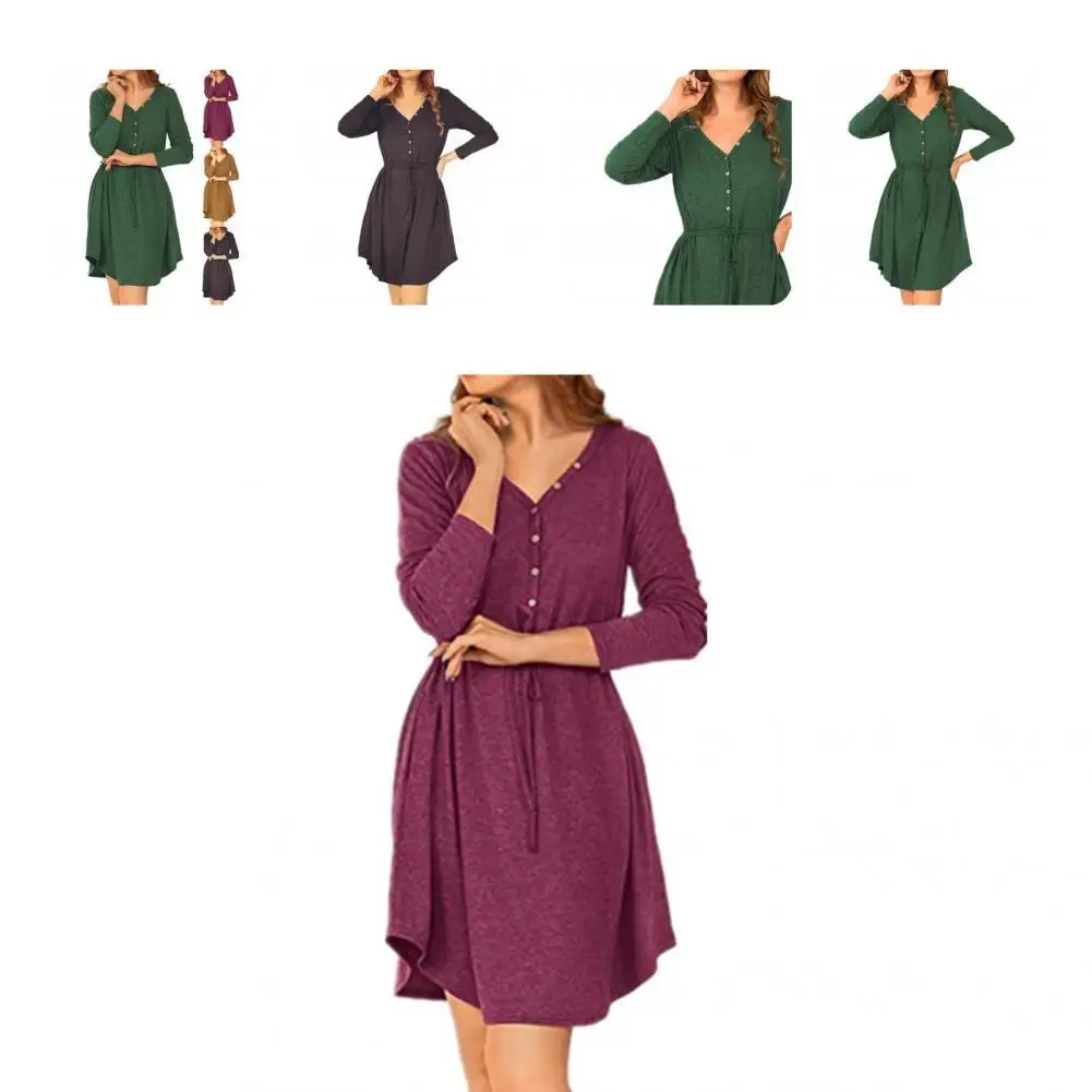 Cozy Fashionable Women Half-open Button Casual Dress 4 Colors Casual Dress Convenient for Gifts
Cozy Fashionable Women Half-open Button Casual Dress 4 Colors Casual Dress Convenient for Gifts