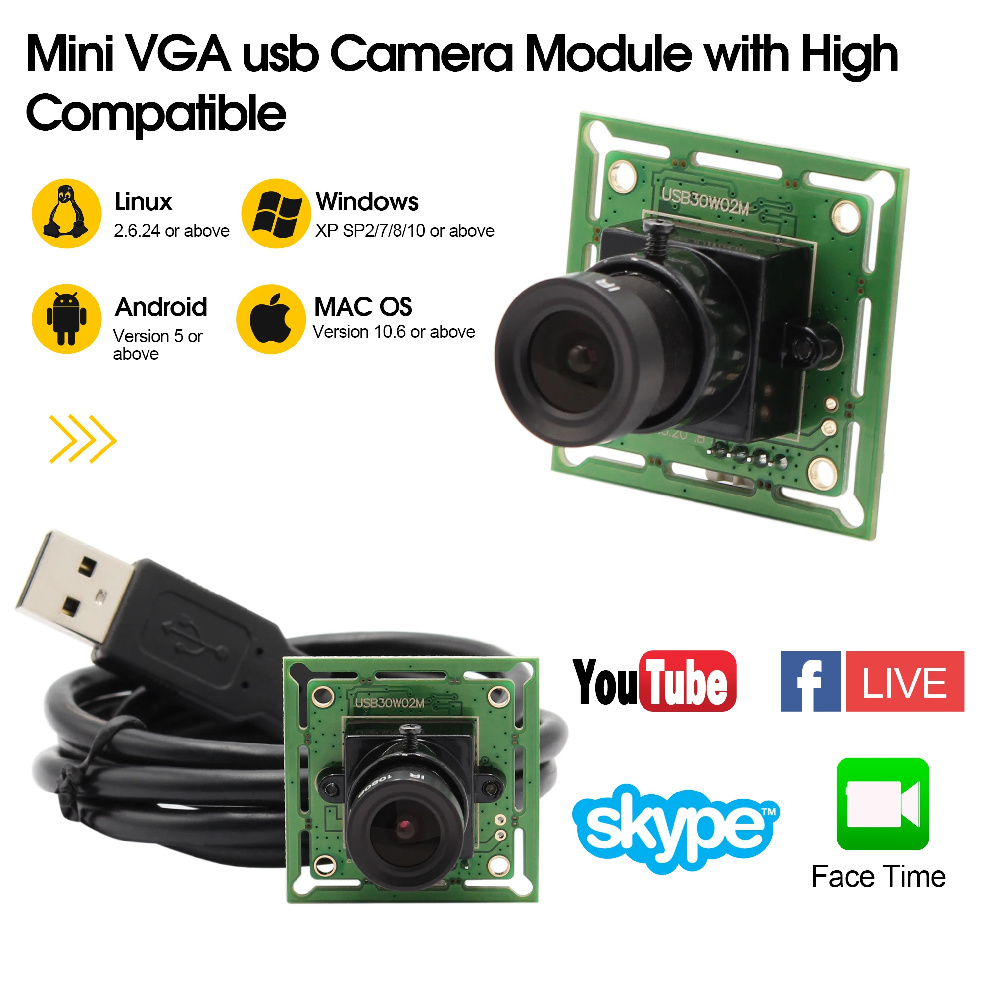 640*480P Модуль камеры 1/4 дюйма CMOS OV7725 USB 2 0 MJPEG 60fps мини плата usb маленький веб-камера