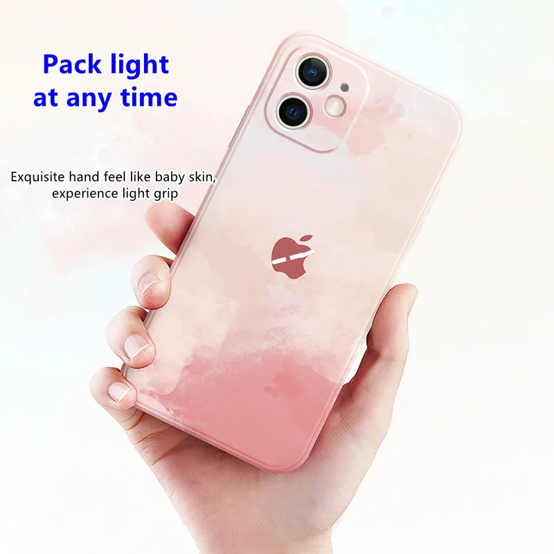 

iPhone12 7 8 7p 8p Rubik's Cube Straight Edge Colored Liquid Silicone Suitable for 11 XR Full Covering Fine Hole Protective Case