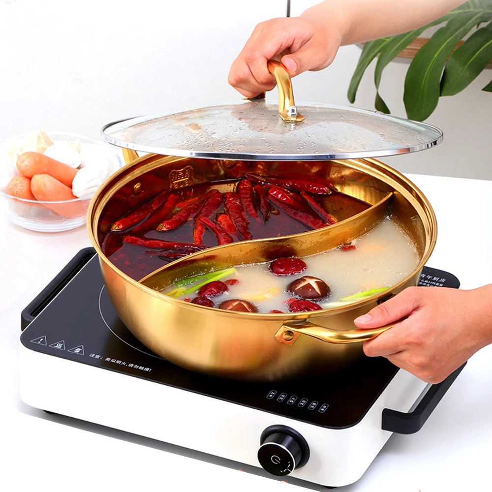 Горячий горшок из нержавеющей стали 304 с двумя вкусами домашний тяжелый