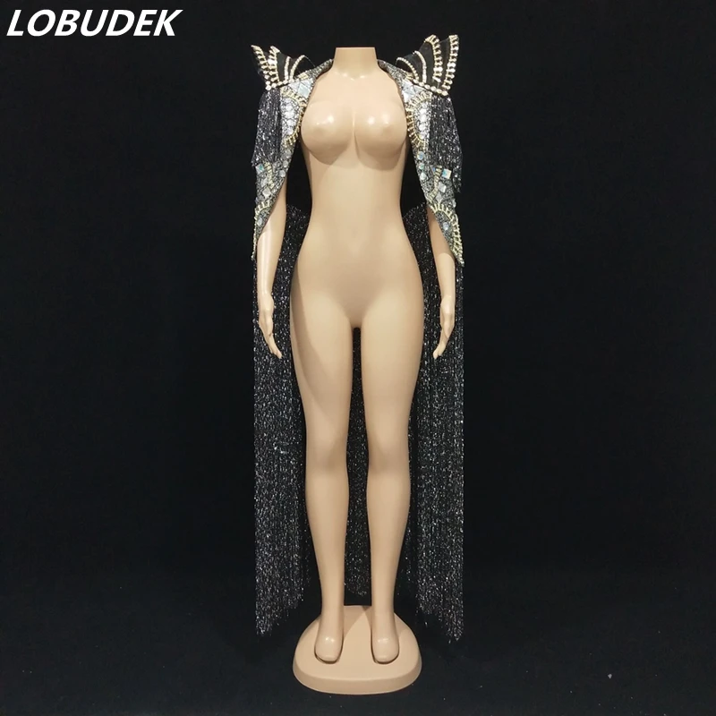 Models Catwalk Singer Stage Rhinestones Tassel Cloak Women Long Fringes Crystal Shawl Performance Costume Novelty Overcoat
Models Catwalk Singer Stage Rhinestones Tassel Cloak Women Long Fringes Crystal Shawl Performance Costume Novelty Overcoat