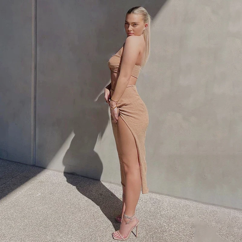 Rockmore Khaki Sexy Tube Top And Long Skirt 2 Piece Sets Beachwear Mini Corset Backless Suits Women Clubwear Solid Outfits 2021
Rockmore Khaki Sexy Tube Top And Long Skirt 2 Piece Sets Beachwear Mini Corset Backless Suits Women Clubwear Solid Outfits 2021