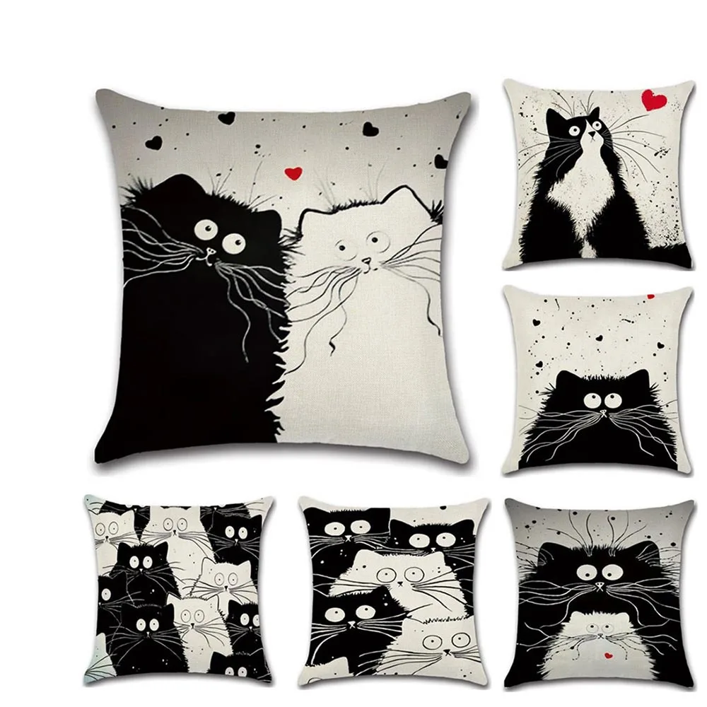 New Cartoon Cat Cushion Cover 45X45cm Linen Pillowcase Fashion Home Decorative Sofa Pillow Case Pillows Cover For Bed Chair Car
New Cartoon Cat Cushion Cover 45X45cm Linen Pillowcase Fashion Home Decorative Sofa Pillow Case Pillows Cover For Bed Chair Car