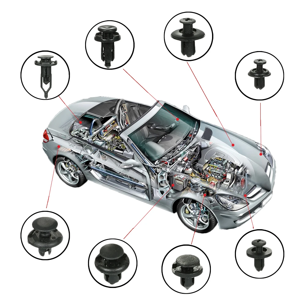 630pcs/box Car Clips with Removal Tools Mixed Vehicle Body Plastic Push Pin Rivet Fasteners Trim Clip Moulding Clips Universal
630pcs/box Car Clips with Removal Tools Mixed Vehicle Body Plastic Push Pin Rivet Fasteners Trim Clip Moulding Clips Universal
