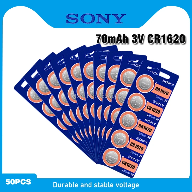 50pcs Sony 100% Original CR1620 Lithium Battery For Watch Car Key Remote Comtrol cr 1620 ECR1620 GPCR1620 3v Button Coin Cell
50pcs Sony 100% Original CR1620 Lithium Battery For Watch Car Key Remote Comtrol cr 1620 ECR1620 GPCR1620 3v Button Coin Cell