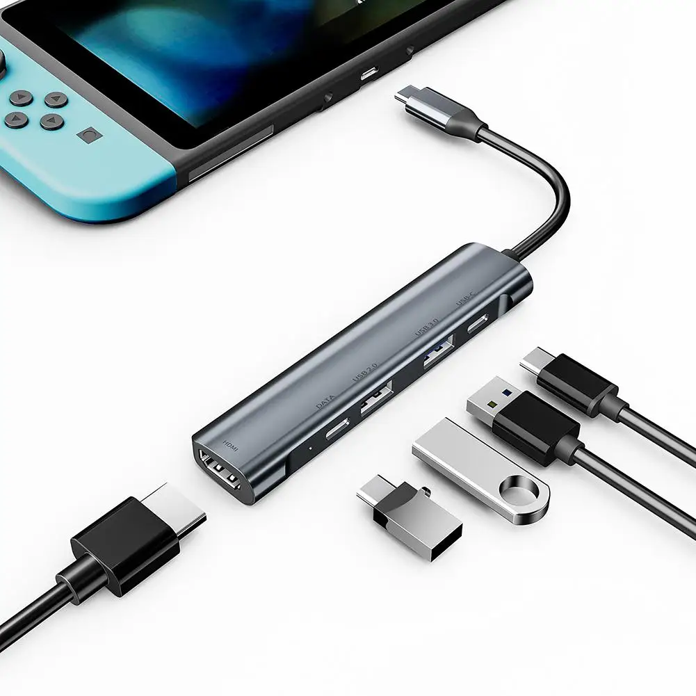 5 in1 60W USB 3.0/PD/4K HDMI-compatible Hub Fast Charging Expansion Dock Station Adapter
5 in1 60W USB 3.0/PD/4K HDMI-compatible Hub Fast Charging Expansion Dock Station Adapter