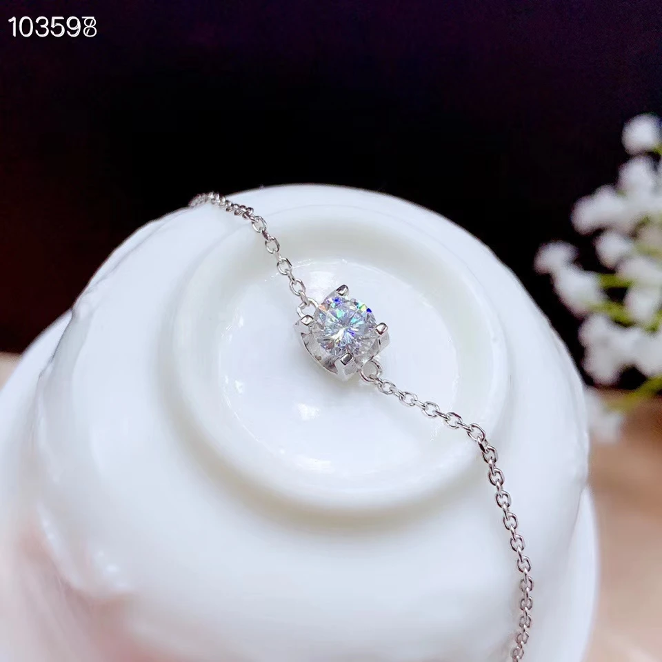 

exquisite moissanite gemstone bracelet women jewelry 925 sterling silver birthday banquet gift gem shiny better than diamond