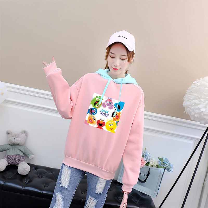 Women Autumn Spring New Hoodies Sweatshirt Casual Fleece Streetwear Harajuku Kawaii Sesame Street Cartoon Print Hit Color Hooded
Women Autumn Spring New Hoodies Sweatshirt Casual Fleece Streetwear Harajuku Kawaii Sesame Street Cartoon Print Hit Color Hooded