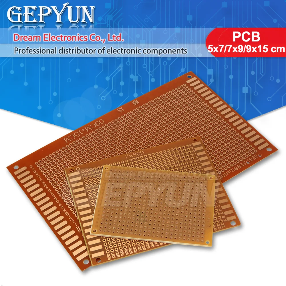5pcs DIY Prototype Paper PCB Universal Experiment Matrix Circuit Board 5x7 7x9 9x15 cm
5pcs DIY Prototype Paper PCB Universal Experiment Matrix Circuit Board 5x7 7x9 9x15 cm