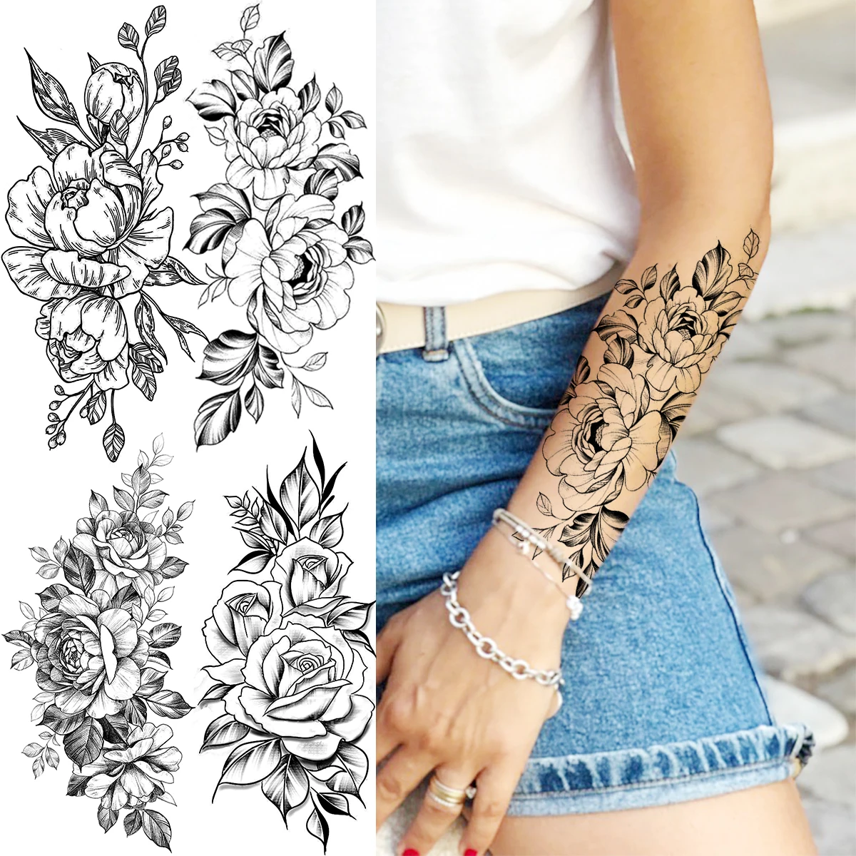 Реалистичная временная татуировка в виде розы для женщин и мужчин, искусственная Татуировка пиона, Далия, реалистичное украшение для боди-а...
Реалистичная временная татуировка в виде розы для женщин и мужчин, искусственная Татуировка пиона, Далия, реалистичное украшение для боди-а...