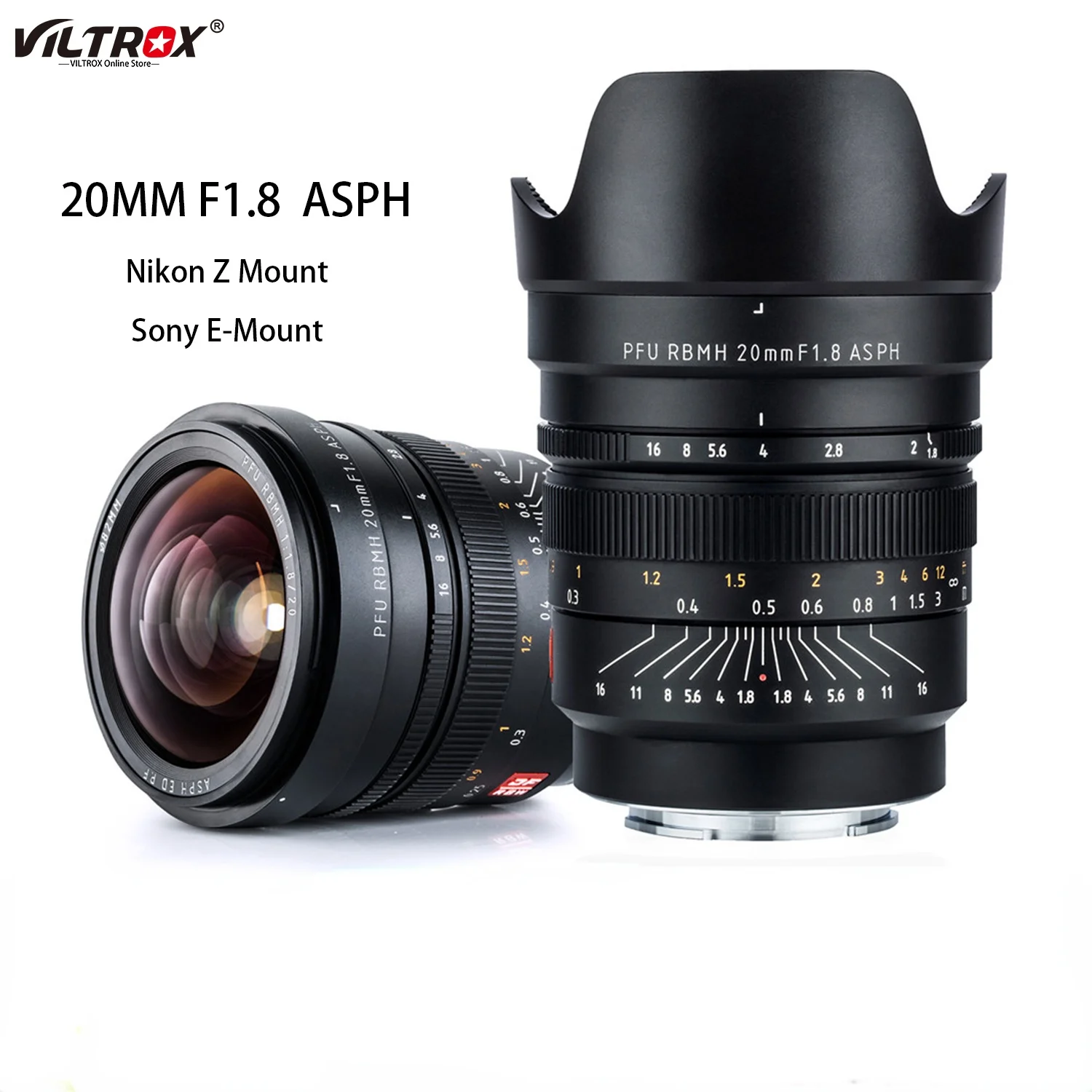 VILTROX 20mm F1.8 E ASPH Full Frame Wide Angle Prime Fixed Focus Lens for Sony Lens NEX E mount Nikon Z Mount A6500 Camera Lens
VILTROX 20mm F1.8 E ASPH Full Frame Wide Angle Prime Fixed Focus Lens for Sony Lens NEX E mount Nikon Z Mount A6500 Camera Lens