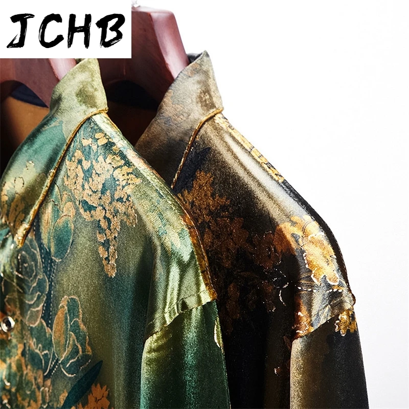Long New Sleee Plus Size Stretch Velvet Mens Shirt Summer Flowers Shirts For Man Green Gold Autumn Blouse Velour Mens Clothing
Long New Sleee Plus Size Stretch Velvet Mens Shirt Summer Flowers Shirts For Man Green Gold Autumn Blouse Velour Mens Clothing
