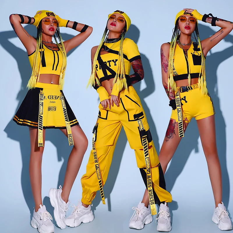 Yellow Cheerleader Uniform Hip-hop Outfit Female Jazz Outfit Rave Costume Girl Stage Costume Korean Dance Company Costume
Yellow Cheerleader Uniform Hip-hop Outfit Female Jazz Outfit Rave Costume Girl Stage Costume Korean Dance Company Costume