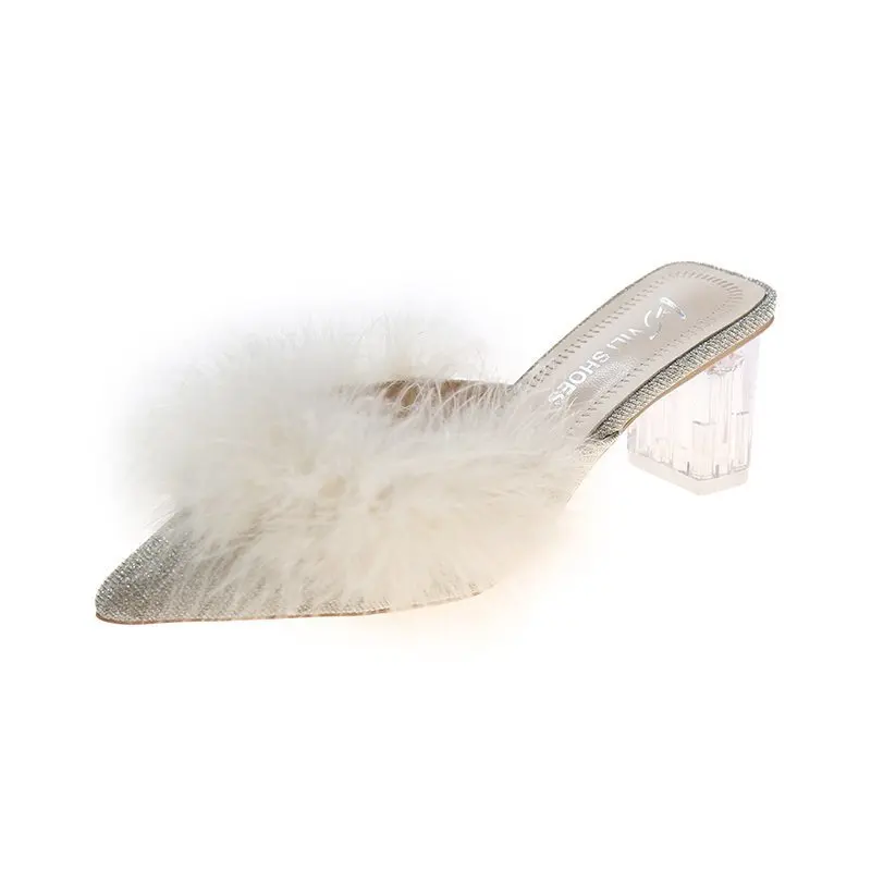 Slippers Casual Female Shoes Square heel Cover Toe Fur Flip Flops Slides Med Loafers Luxury 2021 Block Plush Pointed Rubber Hoof
Slippers Casual Female Shoes Square heel Cover Toe Fur Flip Flops Slides Med Loafers Luxury 2021 Block Plush Pointed Rubber Hoof