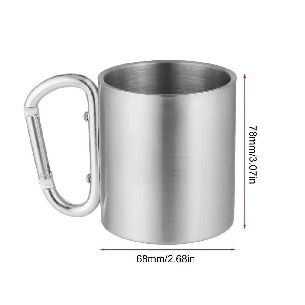 Outdoor Stainless Steel Water Tea Coffee Mug Self Lock Carabiner Handle Cup For Camping Hiking Climbing Portable
Outdoor Stainless Steel Water Tea Coffee Mug Self Lock Carabiner Handle Cup For Camping Hiking Climbing Portable