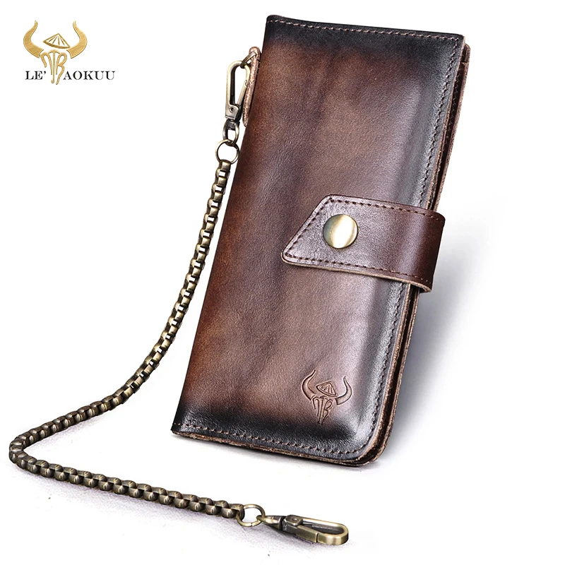Men Male Real Natural Leather Coffee Checkbook Business Card Holder Chain Safety Organizer Long Men's Wallet Purse Design 8645
Men Male Real Natural Leather Coffee Checkbook Business Card Holder Chain Safety Organizer Long Men's Wallet Purse Design 8645