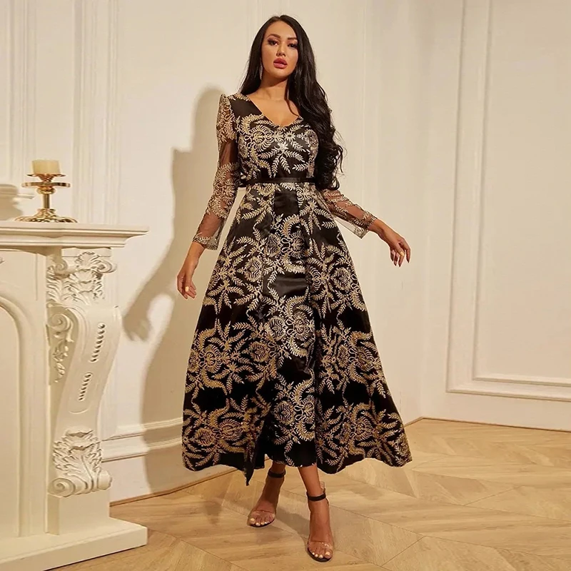 2022 Long Casual Print Holiday Style High Waist Backless Sexy Dress Mid-Calf Three Quarter Sleeve Autumn Dresses Vestidos Black
2022 Long Casual Print Holiday Style High Waist Backless Sexy Dress Mid-Calf Three Quarter Sleeve Autumn Dresses Vestidos Black