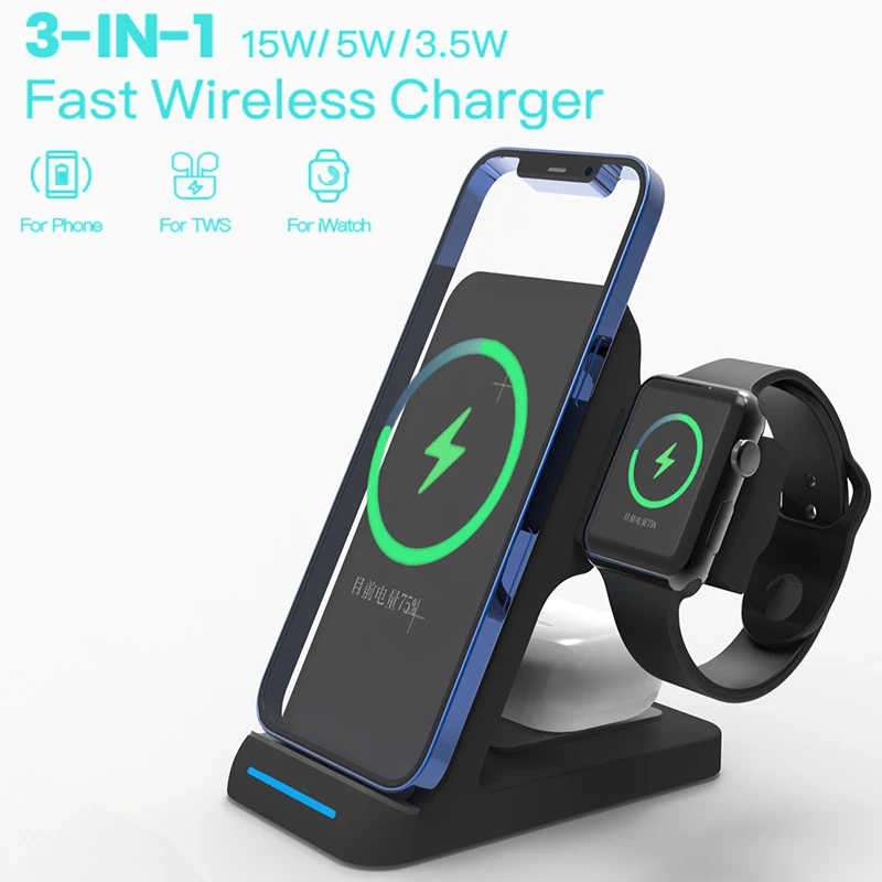 3 In 1 Induction Qi Wireless Charger Fast Charging Holder For IPhone 12/11/8 Samsung For Apple Watch Charger Airpods Pro
3 In 1 Induction Qi Wireless Charger Fast Charging Holder For IPhone 12/11/8 Samsung For Apple Watch Charger Airpods Pro