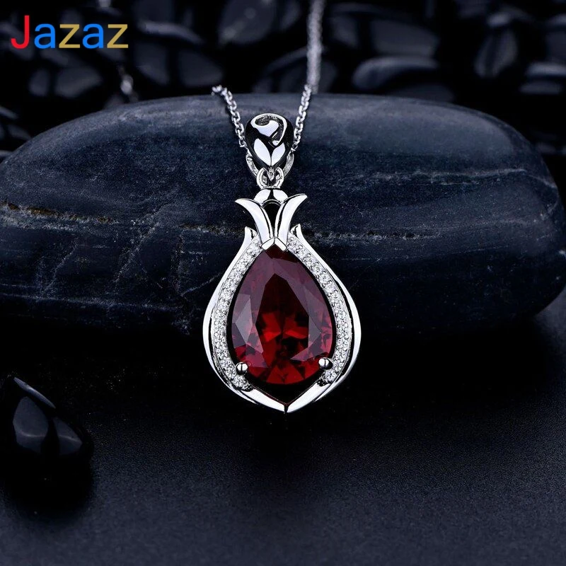 Jazaz 100% 925 Sterling Silver Water Drop Ruby High Carbon Diamond Pendant Necklace For Women Elegant Party Fine Jewelry B0563
Jazaz 100% 925 Sterling Silver Water Drop Ruby High Carbon Diamond Pendant Necklace For Women Elegant Party Fine Jewelry B0563