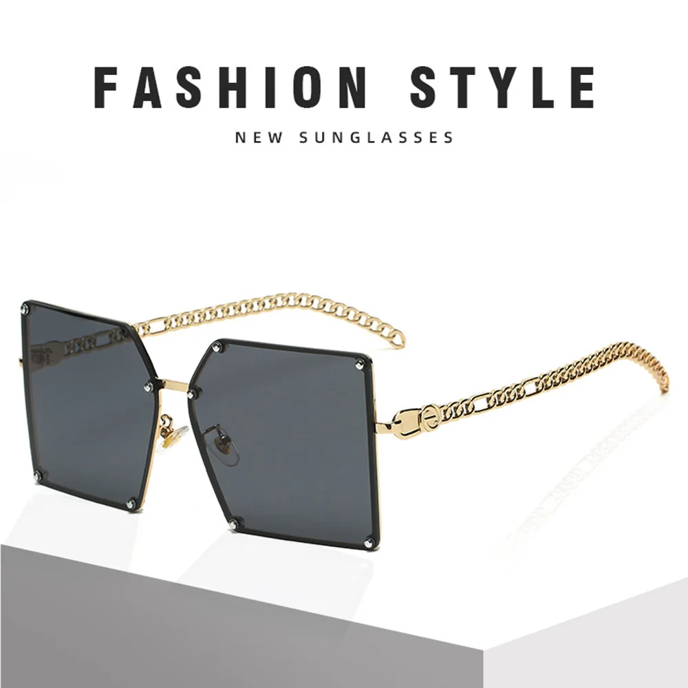 Klassnum Fashion Gradient Sunglasses Oversize For Women Vintage Alloy Chain Frame Rivet Square Sun Glasses Female Elegant Shades
Klassnum Fashion Gradient Sunglasses Oversize For Women Vintage Alloy Chain Frame Rivet Square Sun Glasses Female Elegant Shades