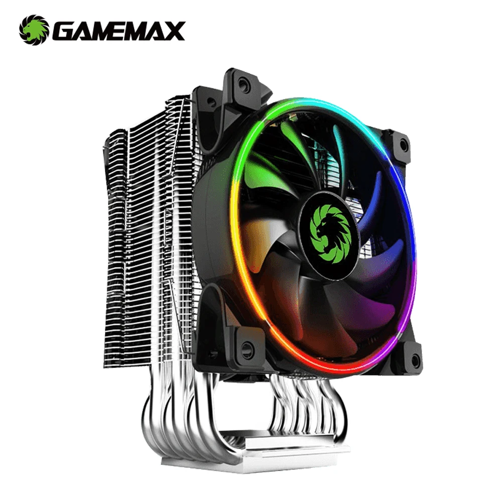 

GameMax GAMMA500 RGB CPU Cooler 5 Heat Pipes 120mm ARGB LED Radiator for Intel LGA 1200 115X 775 AMD AM4 AM3 AM2 FM2 CPU Cooling