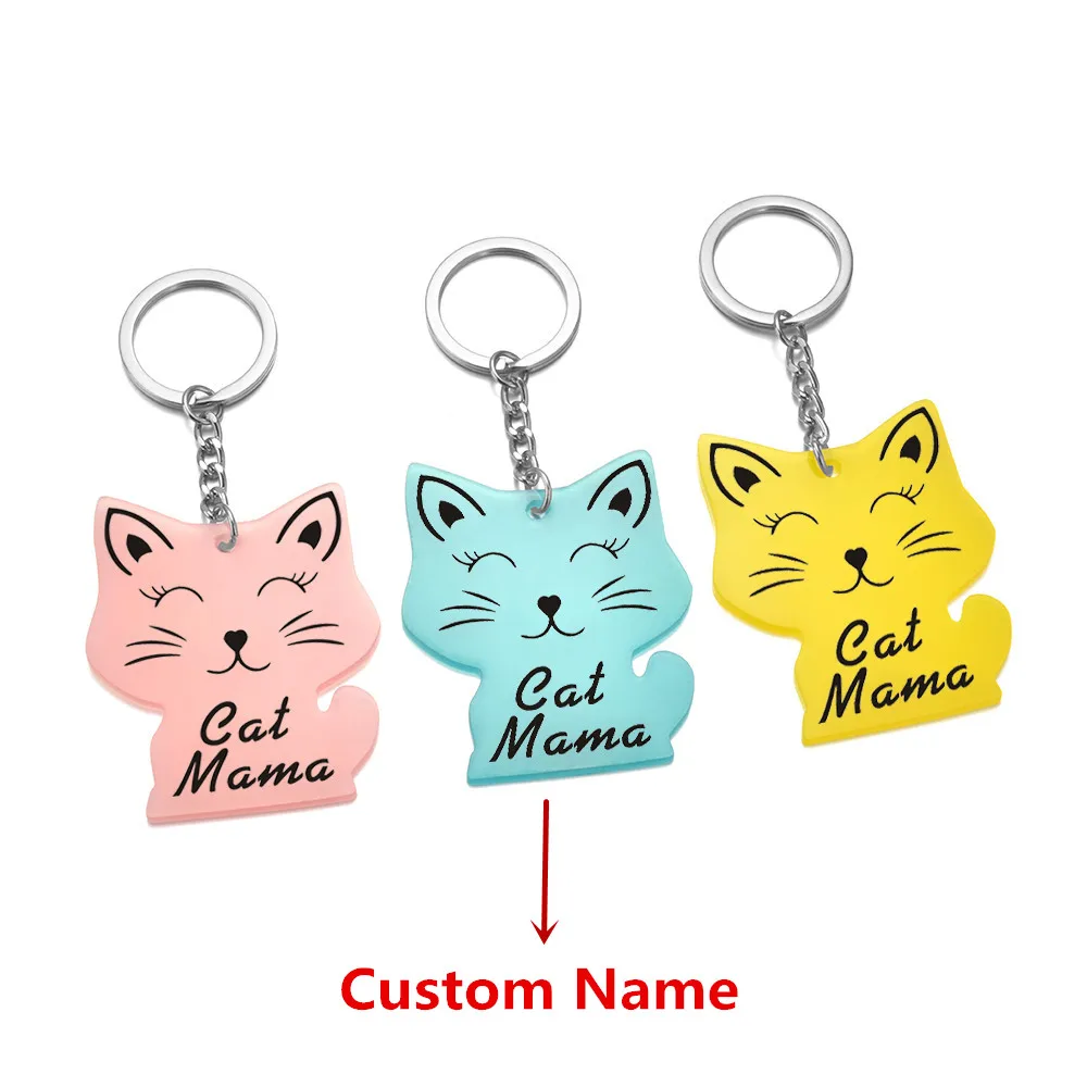 Personalized Pet Cat Key Chain Bag Car Keyring For Women Men Acrylic Pendant Custom Name Keychain Jewelry Gift
Personalized Pet Cat Key Chain Bag Car Keyring For Women Men Acrylic Pendant Custom Name Keychain Jewelry Gift