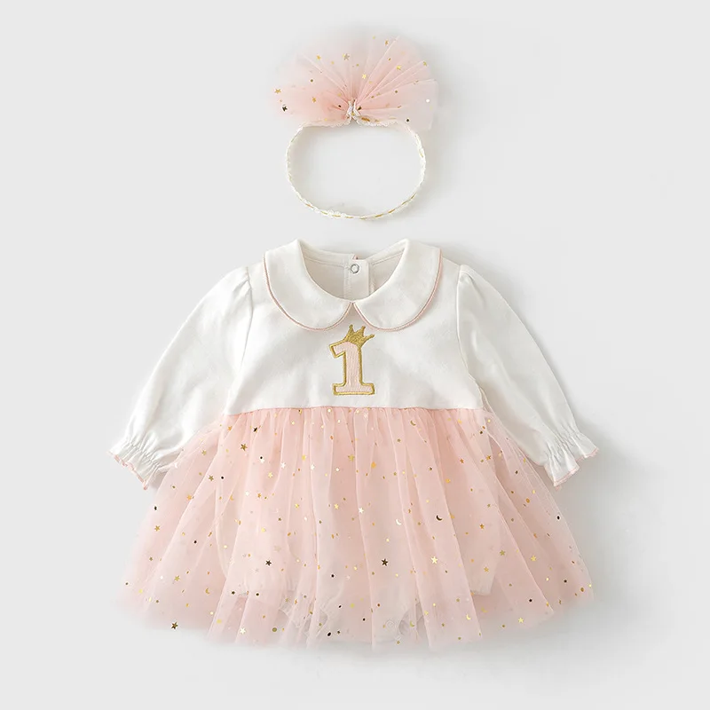 Baby Girl 1 Year Old Party Dress Romper Princess Onesie with Headband Baby Girl Birthday Clothes Pink Onesie Cute Outfits
Baby Girl 1 Year Old Party Dress Romper Princess Onesie with Headband Baby Girl Birthday Clothes Pink Onesie Cute Outfits