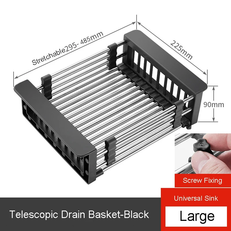 Black Kitchen Sink Drain Basket Draining Shelf Stainless Steel Sink Sink Tableware Filter Dry Water Basket Retractable Sink
Black Kitchen Sink Drain Basket Draining Shelf Stainless Steel Sink Sink Tableware Filter Dry Water Basket Retractable Sink