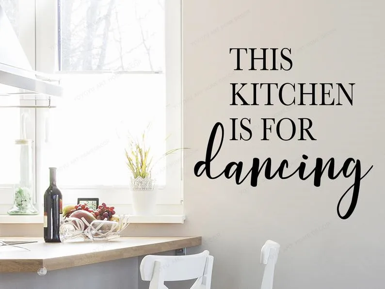 This Kitchen Is For Dancing quote Wall Decal home Kitchen Wall Sticker removable wall art mural JH103
This Kitchen Is For Dancing quote Wall Decal home Kitchen Wall Sticker removable wall art mural JH103