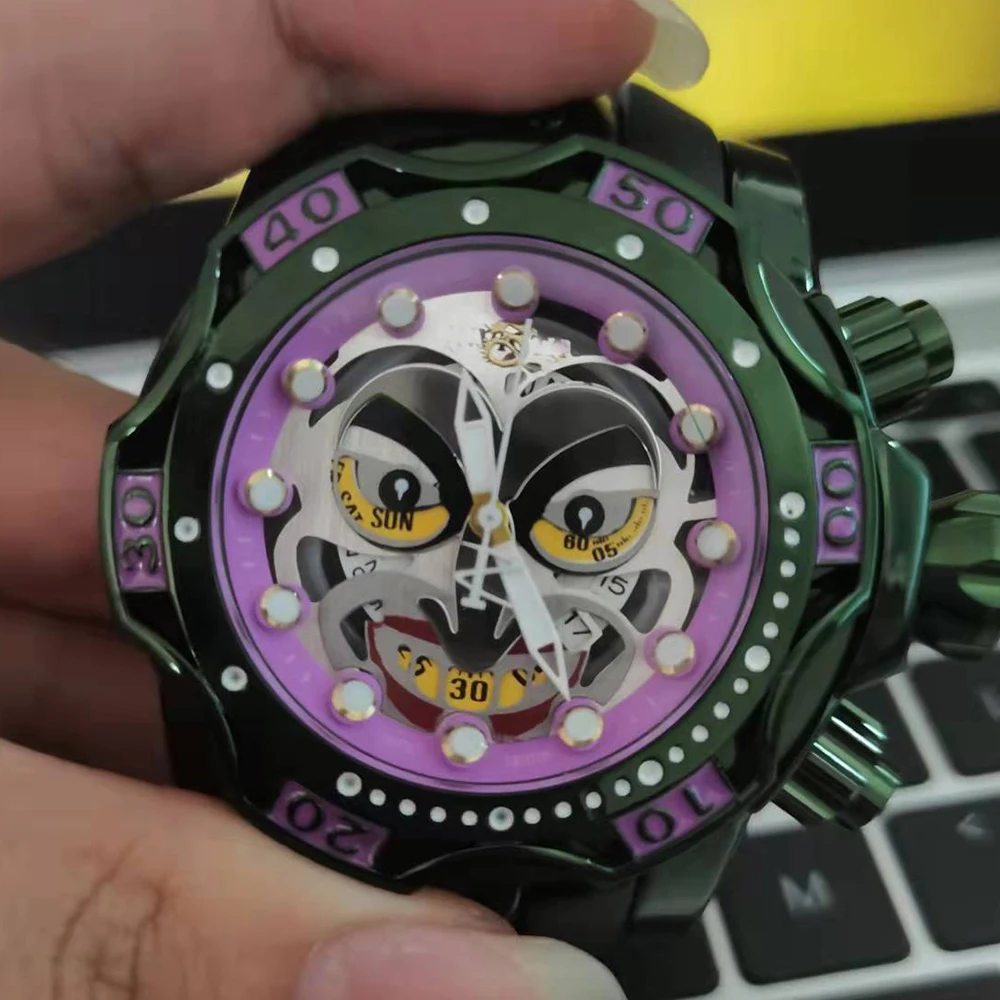 Undefeated Joker Men Watches Top Brand Invicto Big Dial Men Quartz WristWatch Automatic Date Dropshipping AAA Relógio masculino
Undefeated Joker Men Watches Top Brand Invicto Big Dial Men Quartz WristWatch Automatic Date Dropshipping AAA Relógio masculino