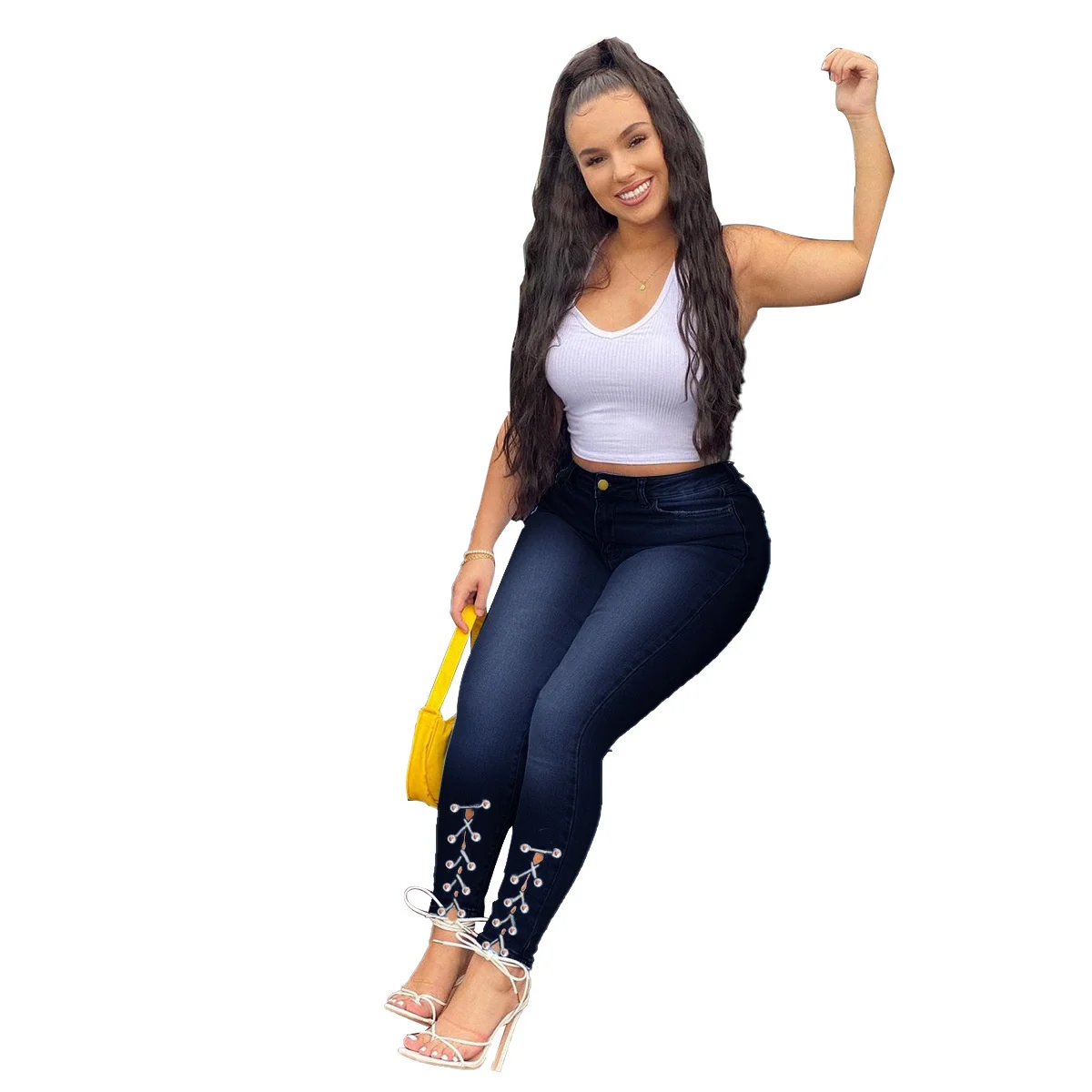 Women's Personalized Elastic Denim Leggings Sweatpants Jeansy Pants Slimming Summer Pants
Women's Personalized Elastic Denim Leggings Sweatpants Jeansy Pants Slimming Summer Pants