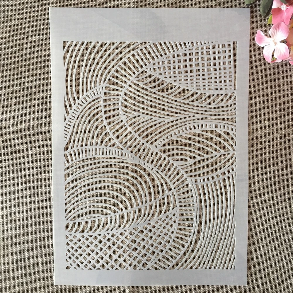 A4 29cm Hollow Geometry Curve DIY Layering Stencils Wall Painting Scrapbook Coloring Embossing Album Decorative Template 
A4 29cm Hollow Geometry Curve DIY Layering Stencils Wall Painting Scrapbook Coloring Embossing Album Decorative Template