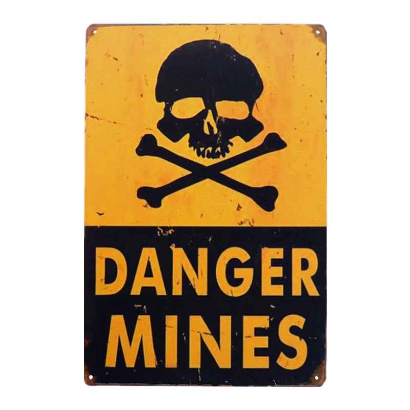 Warning Danger Mines Metal Tin Sign Art Poster Garage Vintage Wall Plate Bar Pub Home Wall Decor Retro Metal Art
Warning Danger Mines Metal Tin Sign Art Poster Garage Vintage Wall Plate Bar Pub Home Wall Decor Retro Metal Art