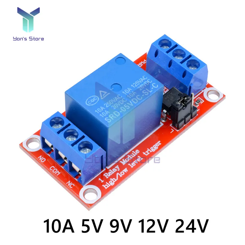1 Channel Relay Module 5V 9V 12V 24V High and Low Level Trigger Relay Control Switch with Optocoupler Module High Driving Force
1 Channel Relay Module 5V 9V 12V 24V High and Low Level Trigger Relay Control Switch with Optocoupler Module High Driving Force