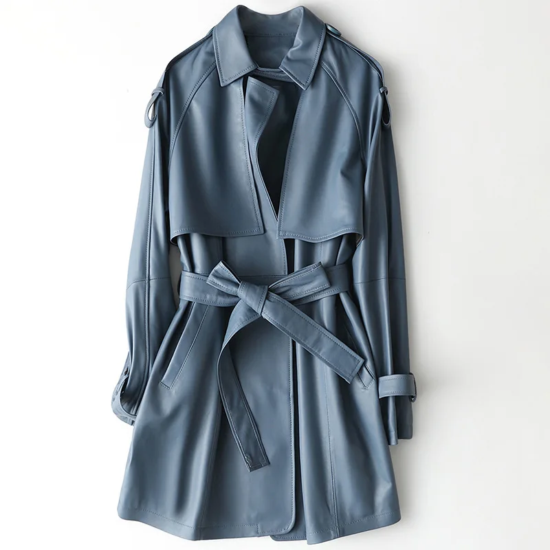 Spring Autumn 2020 Genuine Leather Overcoat Women's Medium and Long Sheepskin Fur Slim Coat Fashion Button Jacket With Blet
Spring Autumn 2020 Genuine Leather Overcoat Women's Medium and Long Sheepskin Fur Slim Coat Fashion Button Jacket With Blet