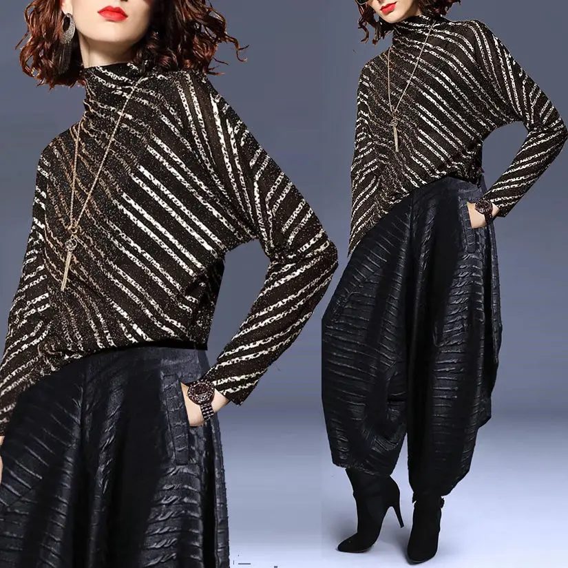 Spring wind in Europe and America fashion suits stripe bat sleeve stripe render unlined upper garment of a T-shirt big yards har
Spring wind in Europe and America fashion suits stripe bat sleeve stripe render unlined upper garment of a T-shirt big yards har