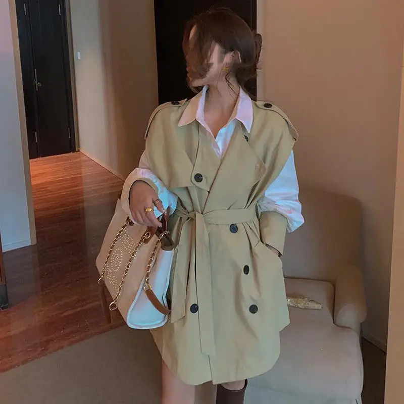 Long-sleeved Shirt Casual Double-breasted Trench Coat 2021 Summer Loose Ladies Clothing Windbreaker Chic Ladies
Long-sleeved Shirt Casual Double-breasted Trench Coat 2021 Summer Loose Ladies Clothing Windbreaker Chic Ladies