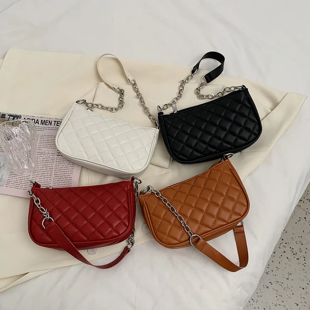 Lady Baguette Bags Mini PU Leather Shoulder Bags for Women Fashion Lattice Pattern Designed Handbags Female Travel
Lady Baguette Bags Mini PU Leather Shoulder Bags for Women Fashion Lattice Pattern Designed Handbags Female Travel